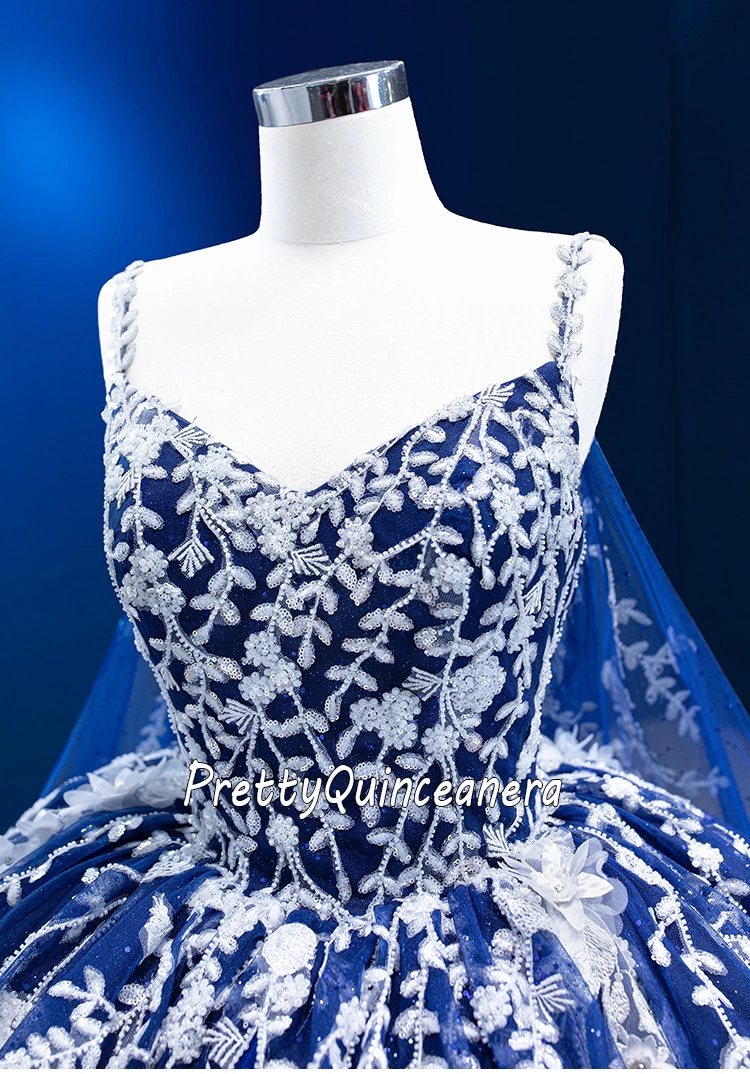 ,quinceanera dress with train,royal blue quinceanera dress,quinceanera dress with cape,discount quinceanera dress,