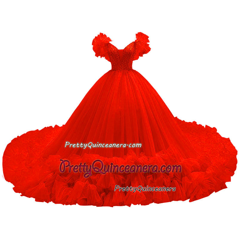 Red quinceanera dress